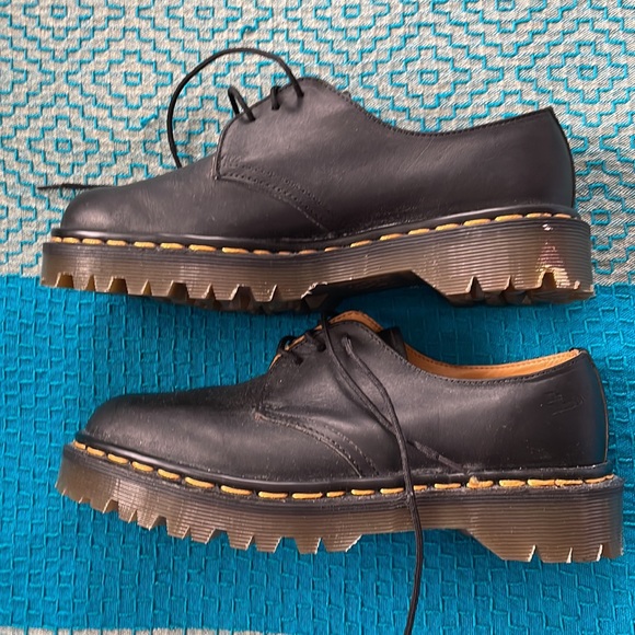 Black Doc Martens Plain Toe Derby. - Picture 2 of 7
